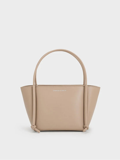 Elegant Dual-Tone Mini Tote-Taupe