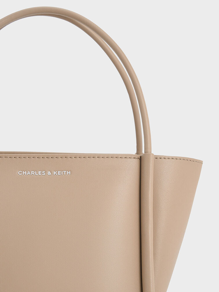 Elegant Dual-Tone Mini Tote-Taupe