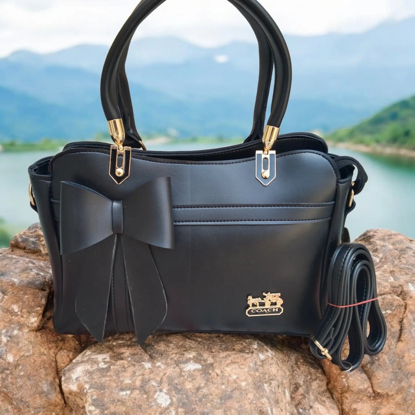 Onyx Delight Bow Bag