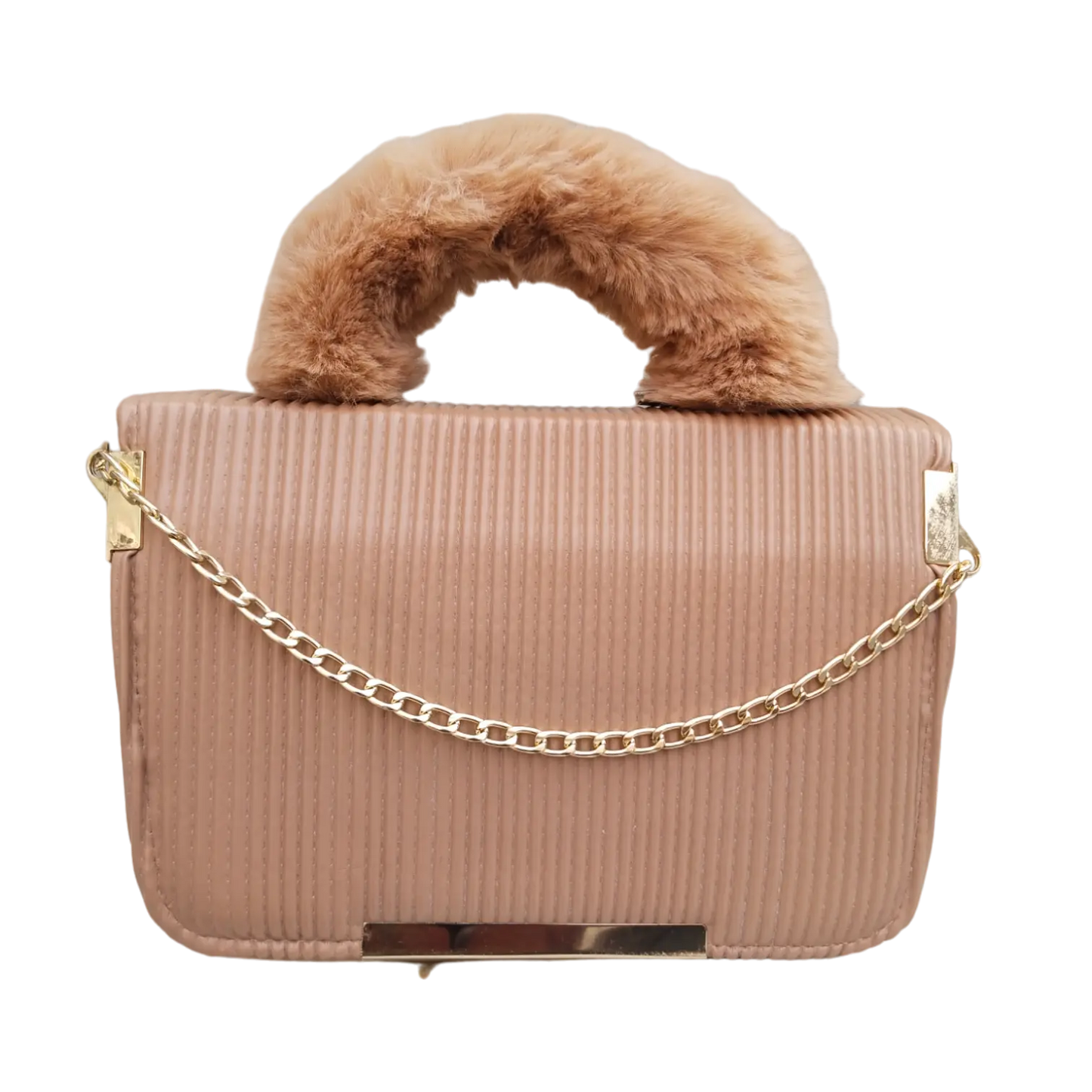 Stylish Chain Peach Satchel