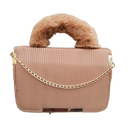 Stylish Chain Peach Satchel